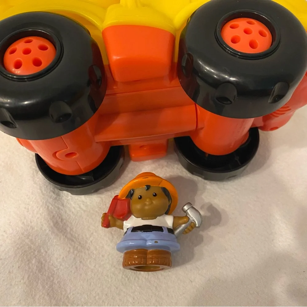 Little People construction trucks people and rock set Fisher Price